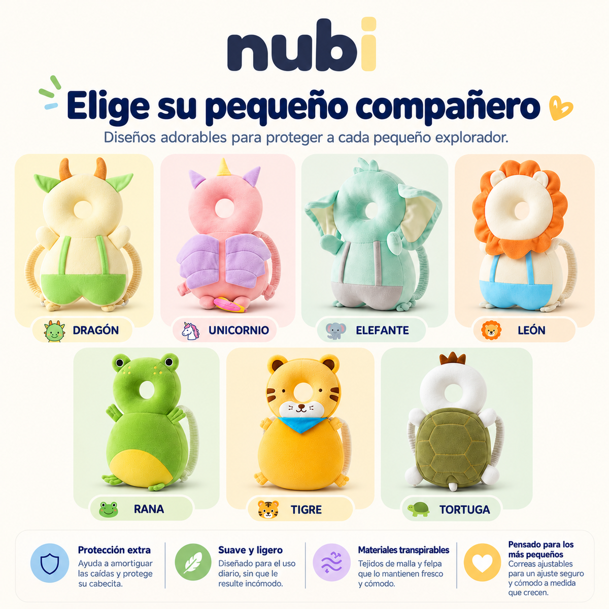 Mochila Protectora de Cabeza Bebé