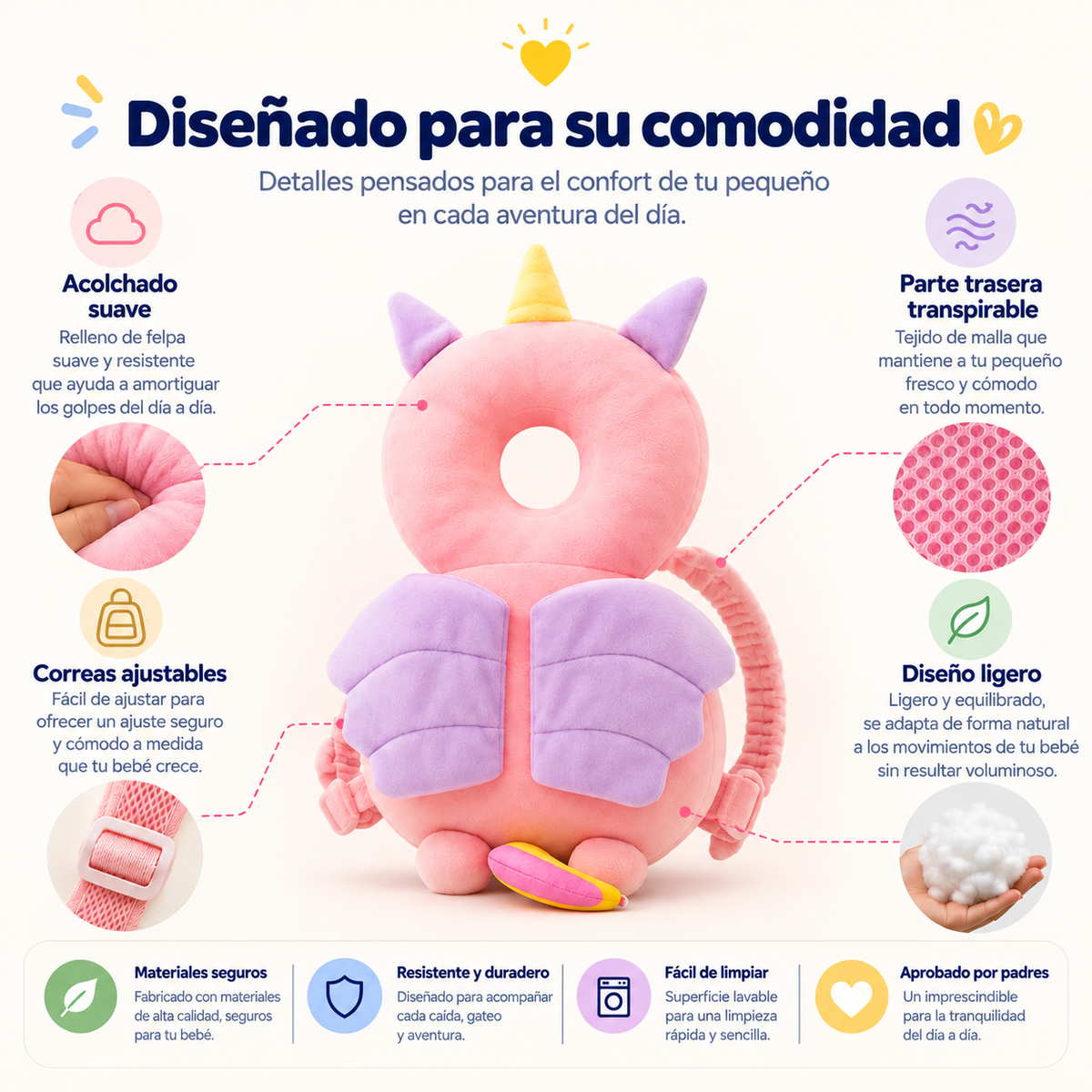 Mochila Protectora de Cabeza Bebé
